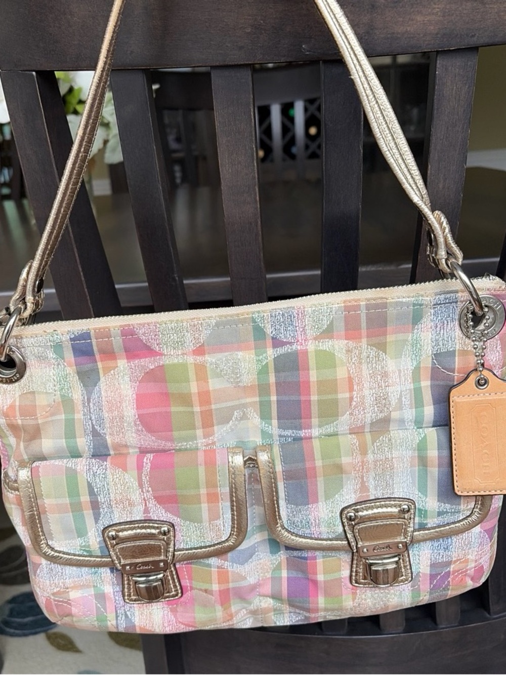 RARE Y2K Coach Poppy Daisy Madras Plaid
Hobo shoulder Bag